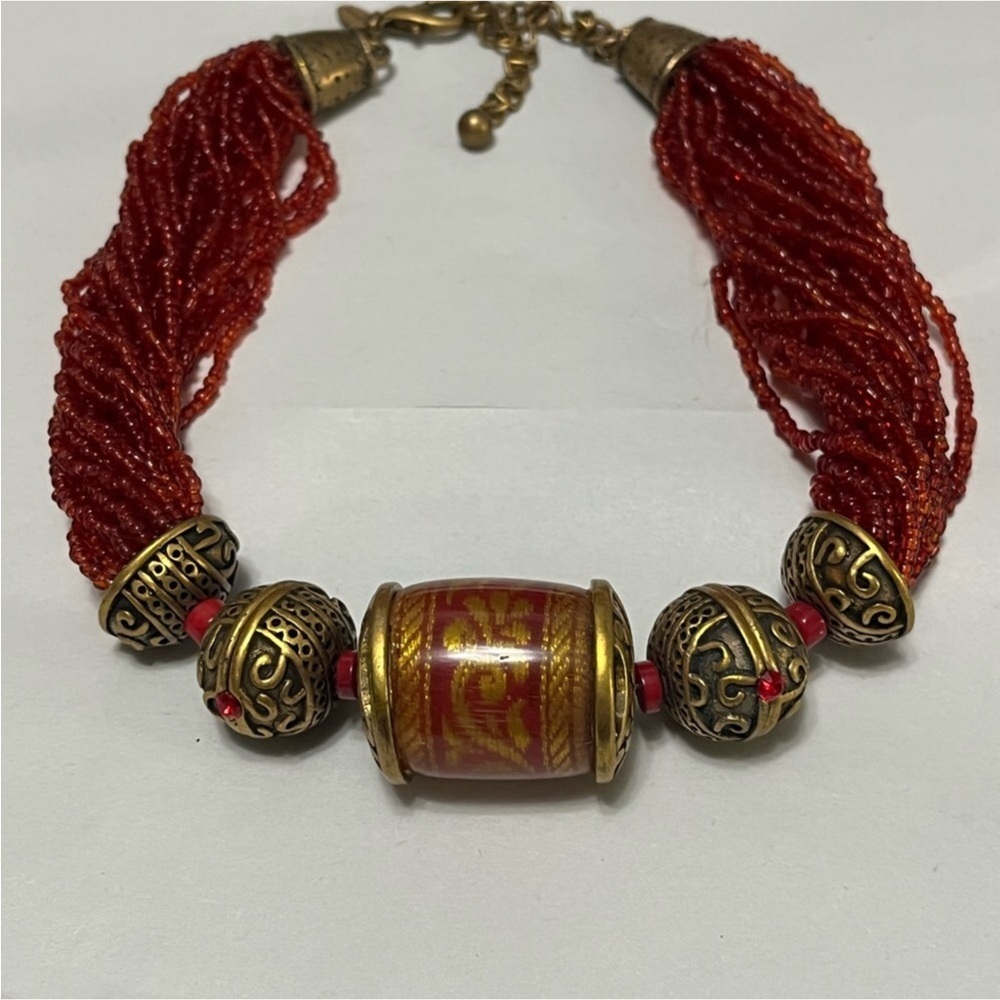 EUC Vintage Chicos Seed Beac Statement Neckace